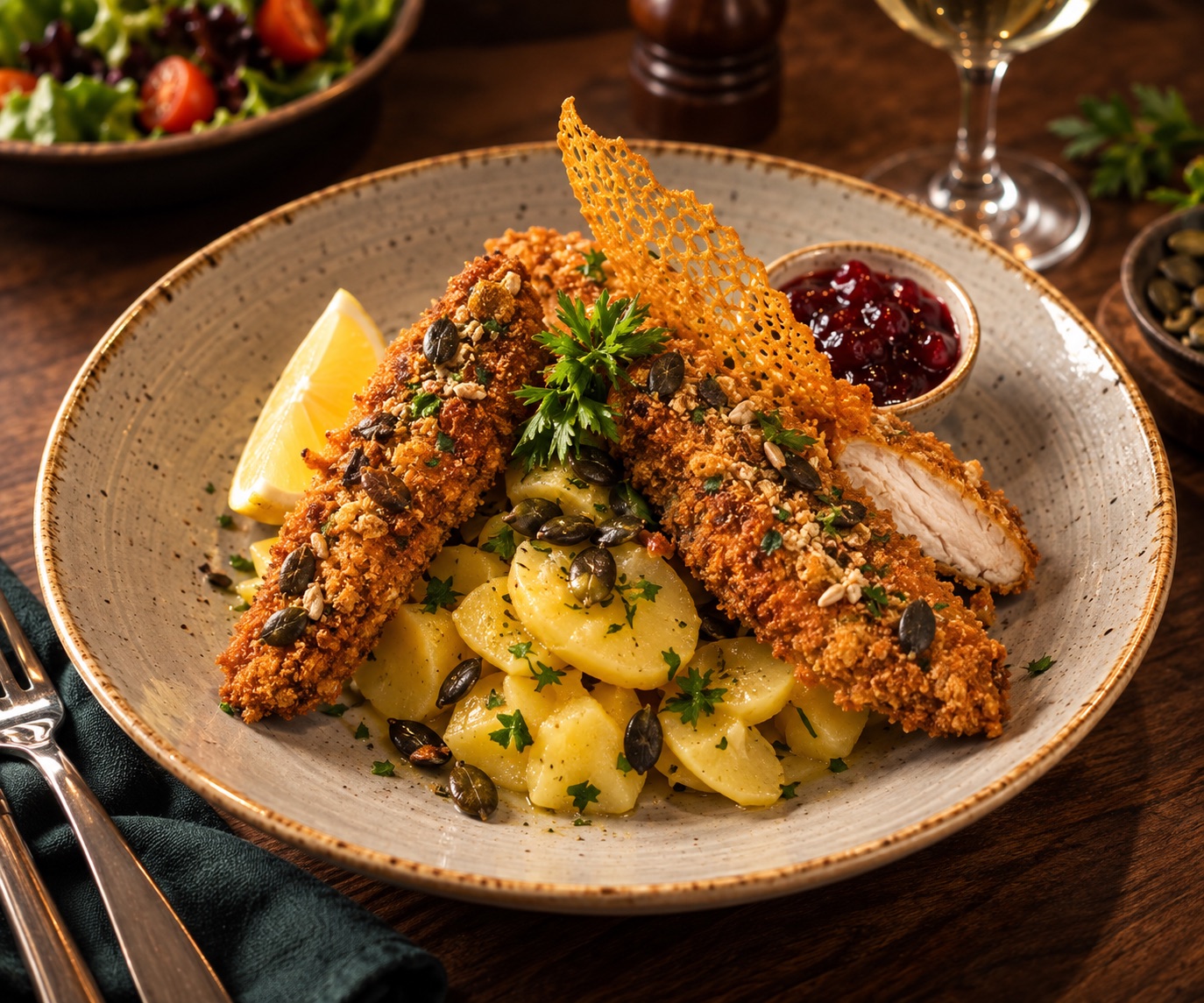 Steirischer Backhendl-Salat im Amadeus Mölln